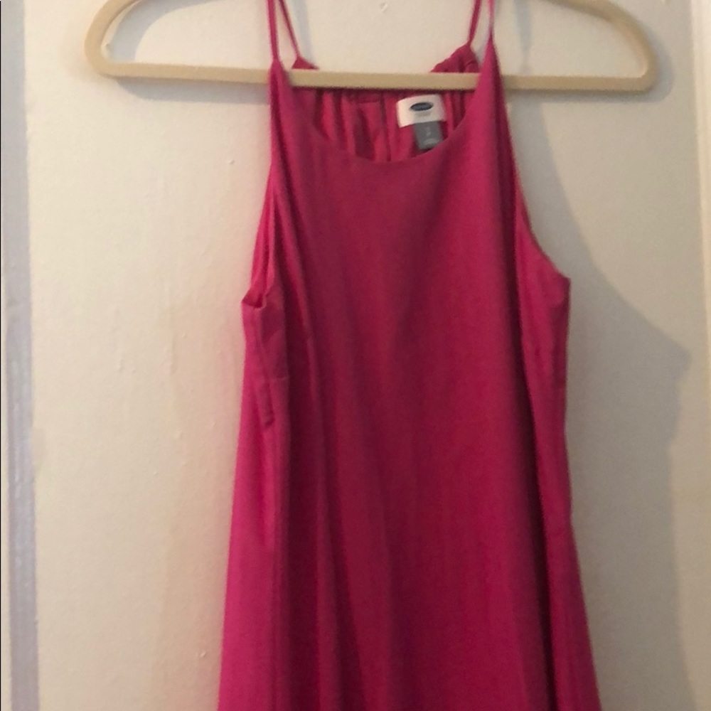 High low Fuchsia long dress